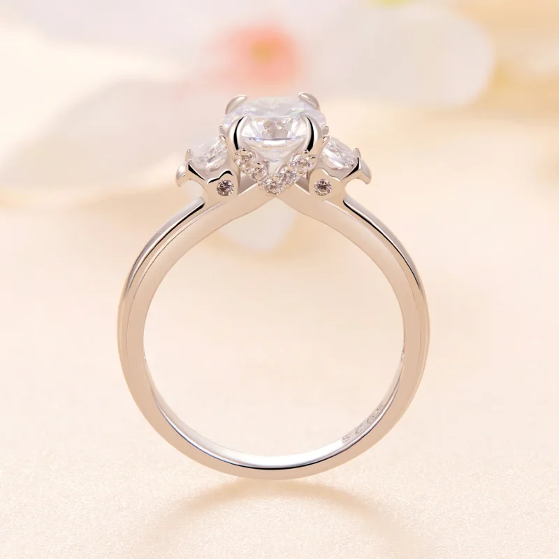 (kép) Pandora stílusú Kifinomult Moissanite Gyűrű - MSR022 - Megtekintés 4