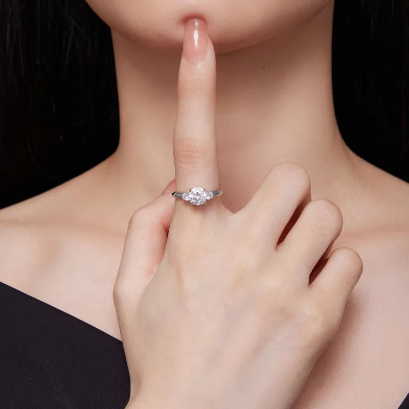 (kép) Pandora stílusú Kifinomult Moissanite Gyűrű - MSR022 - Megtekintés 6