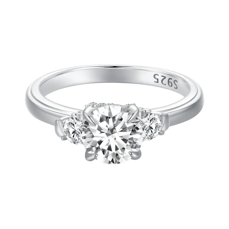 (kép) Pandora stílusú Kifinomult Moissanite Gyűrű - MSR022 - Megtekintés 8