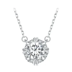 (kép) Pandora stílusú, kifinomult Moissanite nyaklánc (Egy tanúsítvánnyal) - MSN011