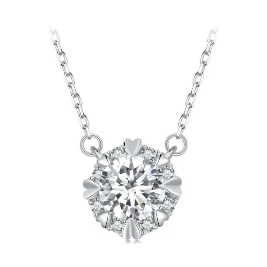 (kép) Pandora stílusú, kifinomult Moissanite nyaklánc (Egy tanúsítvánnyal) - MSN011