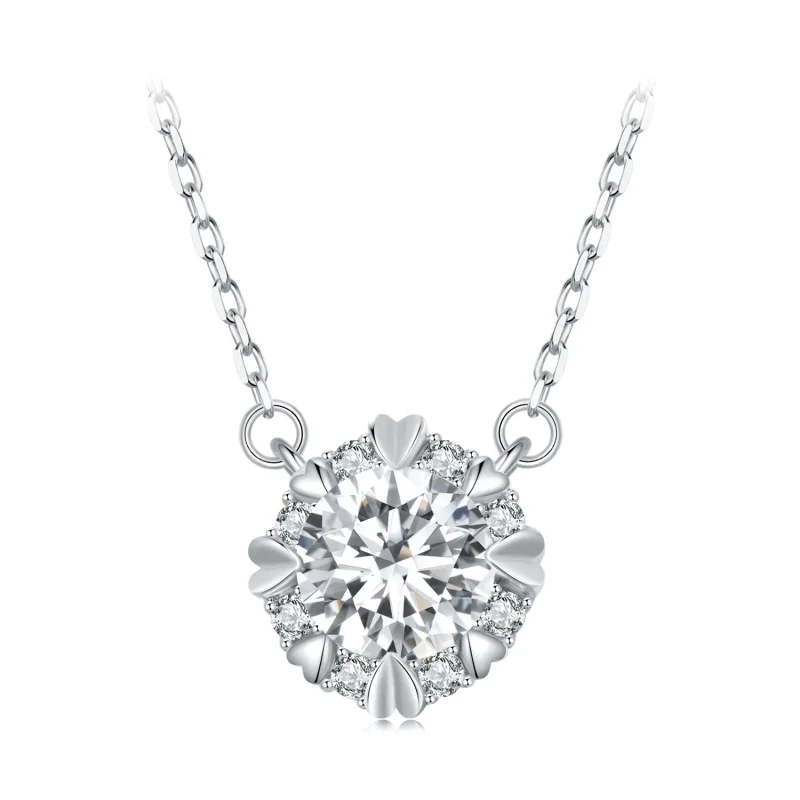 (kép) Pandora stílusú, kifinomult Moissanite nyaklánc (Egy tanúsítvánnyal) - MSN011