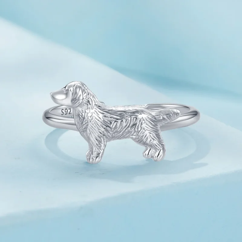 (kép) Pandora stílusú Kis Arany Retriever Gyűrű - SCR952 - Megtekintés 3