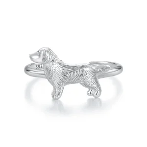 (kép) Pandora stílusú Kis Arany Retriever Gyűrű - SCR952