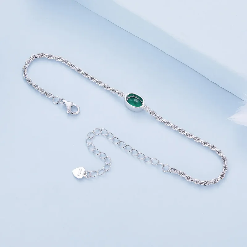 (kép) Pandora stílusú könnyű luxus zöld cirkónia Chopard karkötő - BSB116 - Megtekintés 4