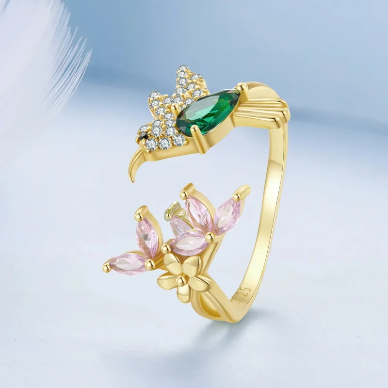 (kép) Pandora stílusú Kolibri Ajándék-S925 ezüst gyűrű - BSR016-B - Megtekintés 2