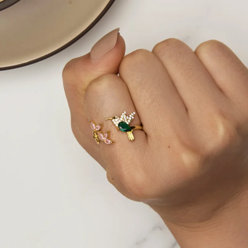 (kép) Pandora stílusú Kolibri Ajándék-S925 ezüst gyűrű - BSR016-B - Megtekintés 6