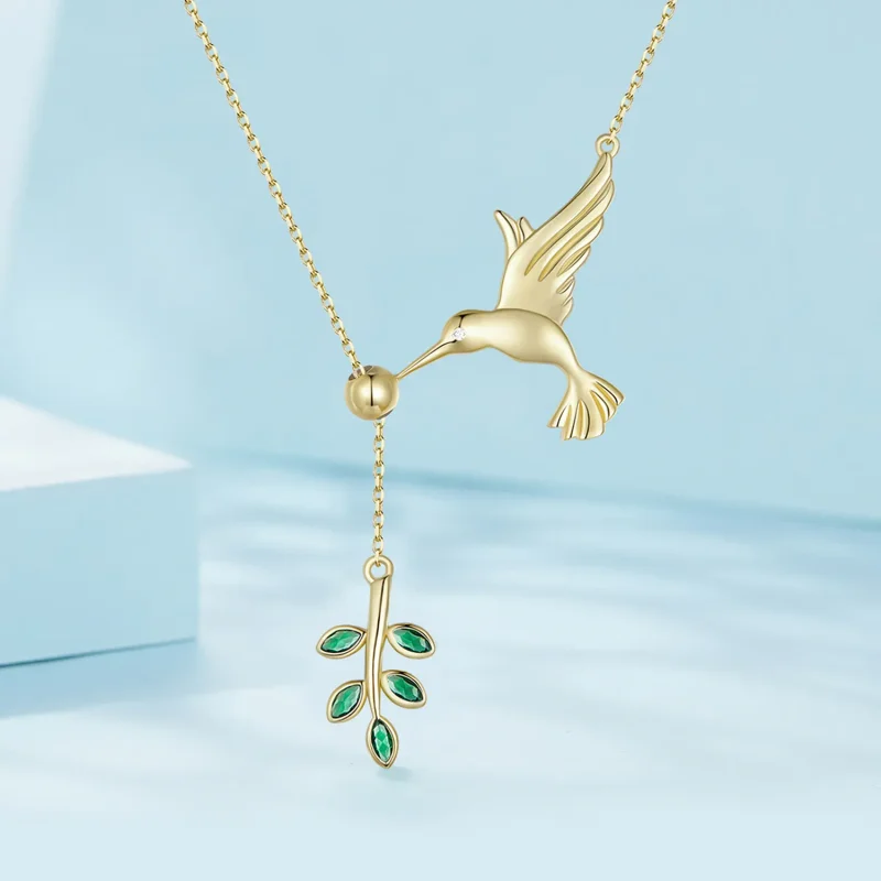 (kép) Pandora stílusú Kolibri Üdvözletek-925 Ezüst Nyaklánc - SCN217-B - Megtekintés 2