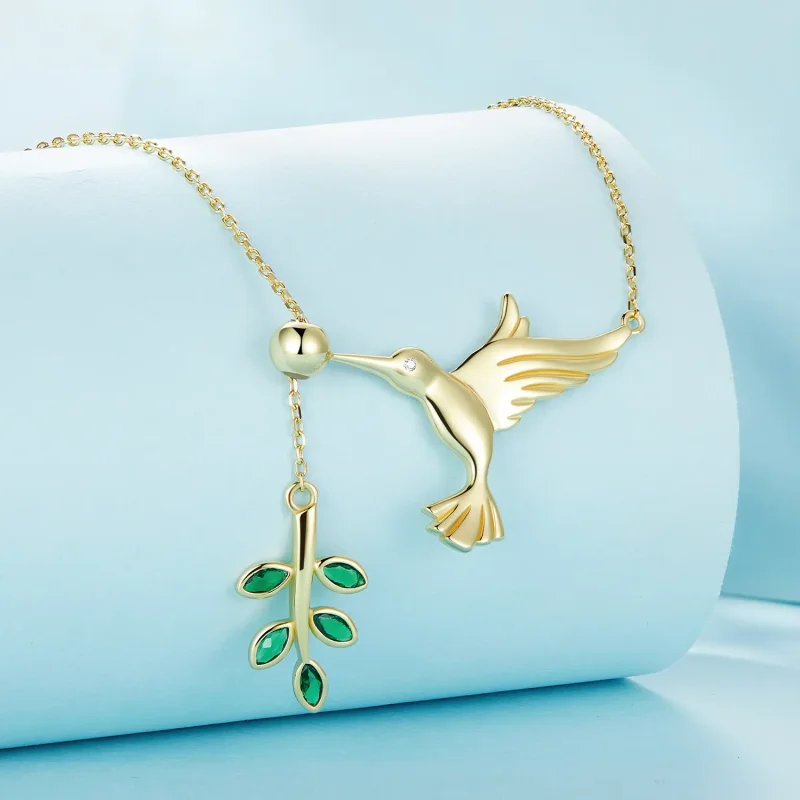 (kép) Pandora stílusú Kolibri Üdvözletek-925 Ezüst Nyaklánc - SCN217-B - Megtekintés 3