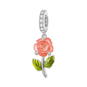 Pandora stílusú kristály rózsa dangle - BSC824-OG (kép) Pandora stílusú kristály rózsa dangle - BSC824-OG
