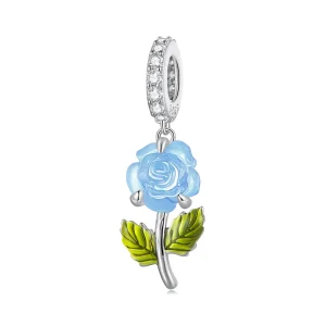 Pandora stílusú Kristály Rózsa függő - BSC824-BU (kép) Pandora stílusú Kristály Rózsa függő - BSC824-BU