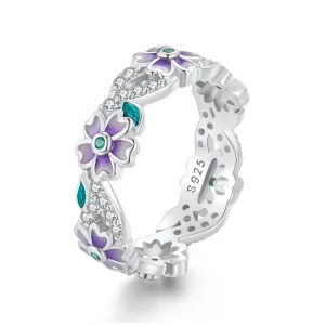 Pandora stílusú Lila Girland Gyűrű - BSR492 (kép) Pandora stílusú Lila Girland Gyűrű - BSR492