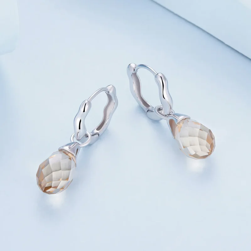 (kép) Pandora stílusú luxus vízcsepp fülbevalók - BSE814 - Megtekintés 3