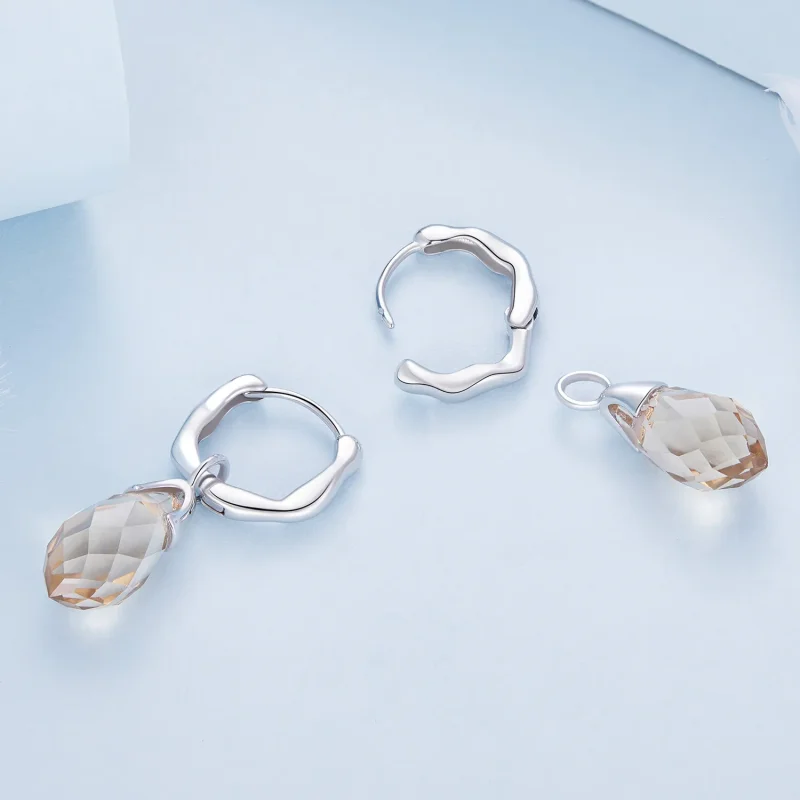 (kép) Pandora stílusú luxus vízcsepp fülbevalók - BSE814 - Megtekintés 4