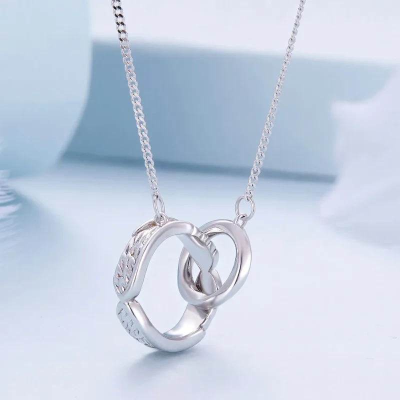 (kép) Pandora stílusú Mobius dupla gyűrű nyaklánc - BSN362 - Megtekintés 2
