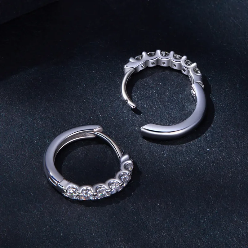 (kép) Pandora stílusú moissanite fülbevaló karika - MSE029 - Megtekintés 4