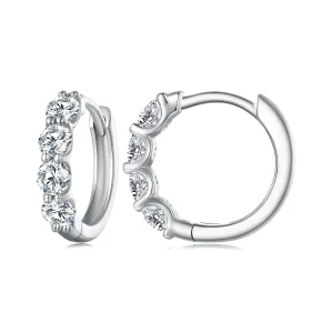 (kép) Pandora stílusú Moissanite fülbevaló körbe - MSE030