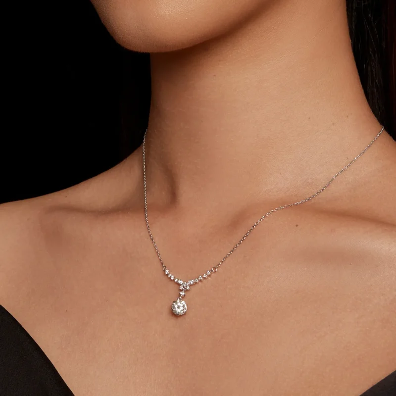 (kép) Pandora stílusú Moissanite nyaklánc (Egy igazolással) - MSN020 - Megtekintés 5