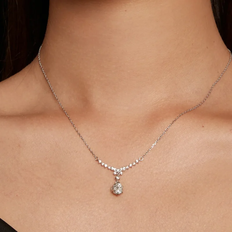 (kép) Pandora stílusú Moissanite nyaklánc (Egy igazolással) - MSN020 - Megtekintés 6