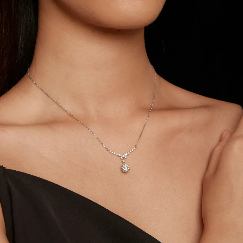 (kép) Pandora stílusú Moissanite nyaklánc (Egy igazolással) - MSN020 - Megtekintés 7