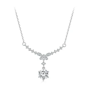 (kép) Pandora stílusú Moissanite nyaklánc (Egy igazolással) - MSN020