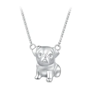 Pandora stílusú mopsz nyaklánc - BSN354 (kép) Pandora stílusú mopsz nyaklánc - BSN354