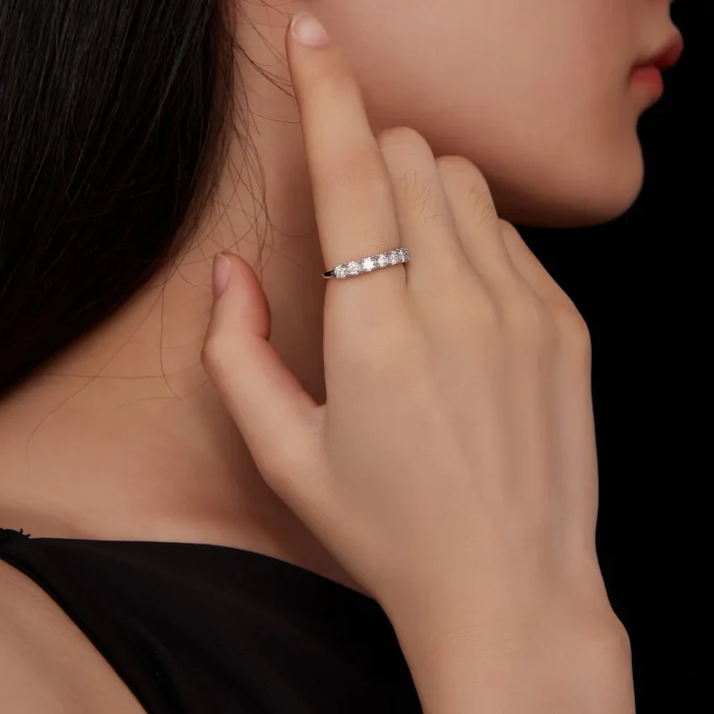 (kép) Pandora stílusú Patternmoissanite gyűrű (Egy tanúsítvány) - MSR015 - Megtekintés 6