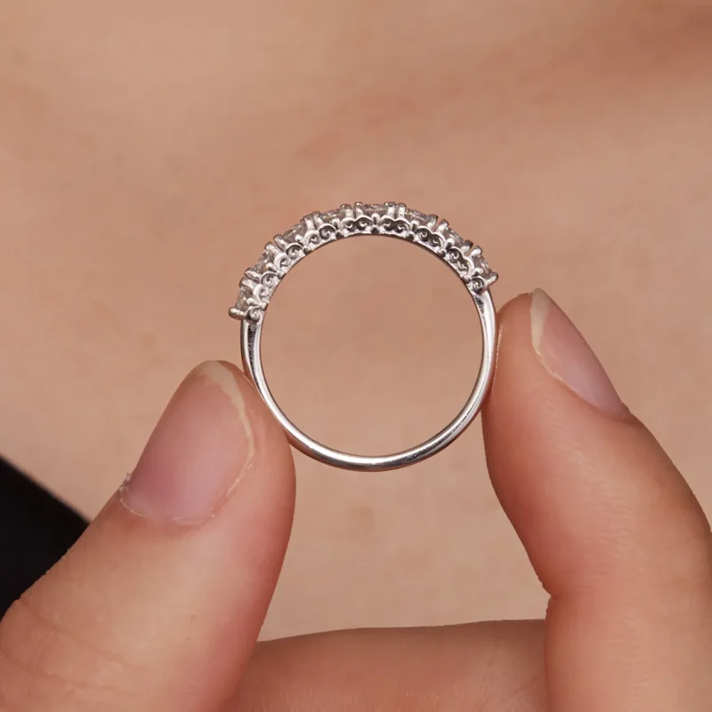 (kép) Pandora stílusú Patternmoissanite gyűrű (Egy tanúsítvány) - MSR015 - Megtekintés 7