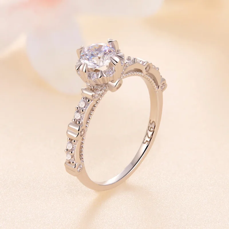 (kép) Pandora stílusú, páratlanul szép Moissanite gyűrű - MSR023 - Megtekintés 2