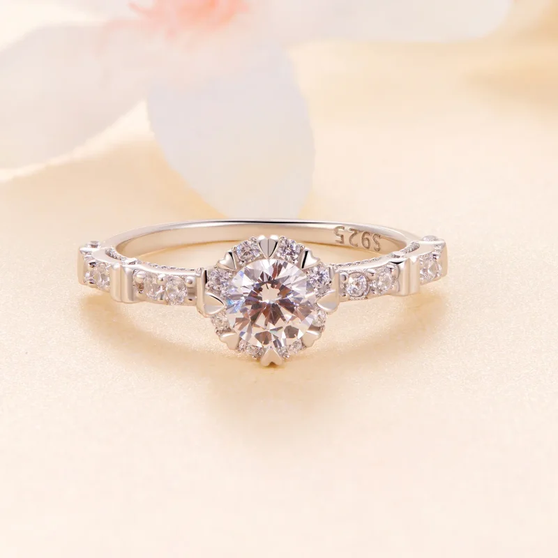 (kép) Pandora stílusú, páratlanul szép Moissanite gyűrű - MSR023 - Megtekintés 3