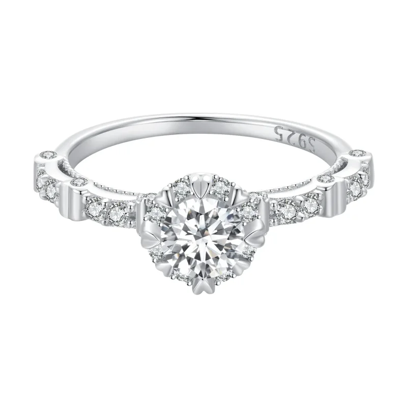 (kép) Pandora stílusú, páratlanul szép Moissanite gyűrű - MSR023 - Megtekintés 9