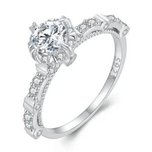 Pandora stílusú, páratlanul szép Moissanite gyűrű - MSR023 (kép) Pandora stílusú, páratlanul szép Moissanite gyűrű - MSR023