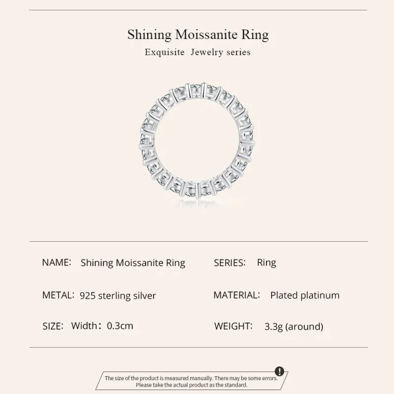 (kép) Pandora stílusú ragyogó moissanite gyűrű (egy tanúsítvánnyal) - MSR020 - Megtekintés 2