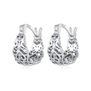 Pandora stílusú retró mintás kör fülbevalók - SCE1650 (kép) Pandora stílusú retró mintás kör fülbevalók - SCE1650