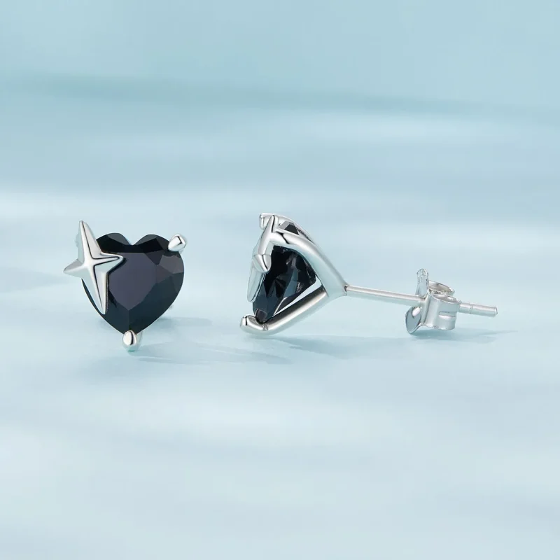 (kép) Pandora stílusú Retro Heart Studs fülbevaló - SCE1654 - Megtekintés 4