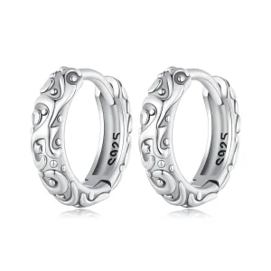 Pandora stílusú retro mintás fülbevaló karika - SCE1659 (kép) Pandora stílusú retro mintás fülbevaló karika - SCE1659