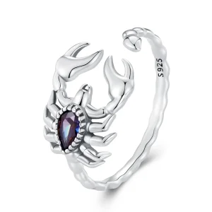 Pandora stílusú Retro Skorpió Nyitott Gyűrű - SCR974-E (kép) Pandora stílusú Retro Skorpió Nyitott Gyűrű - SCR974-E