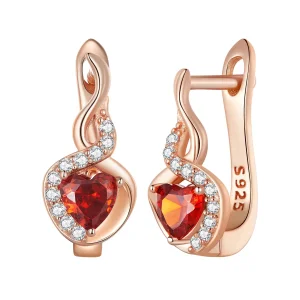 Pandora stílusú rózsaarany Love Bond fülbevaló - BSE815 (kép) Pandora stílusú rózsaarany Love Bond fülbevaló - BSE815