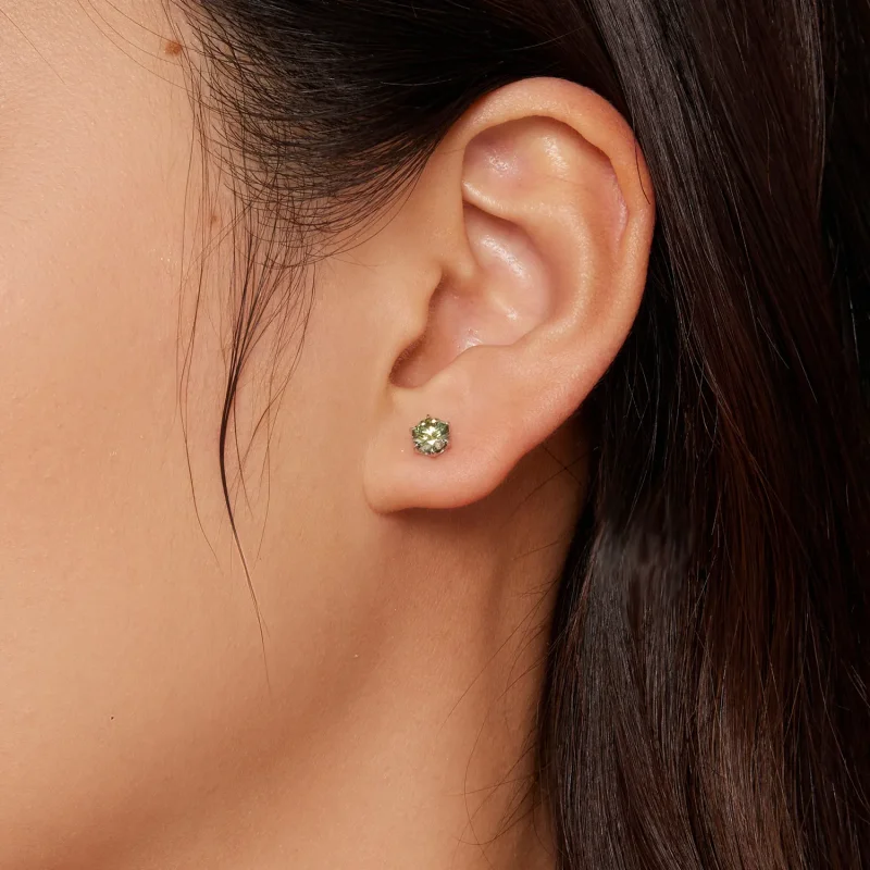 (kép) Pandora stílusú Smaragdmoissanite Füldíszek - MSE025-SGN - Megtekintés 2