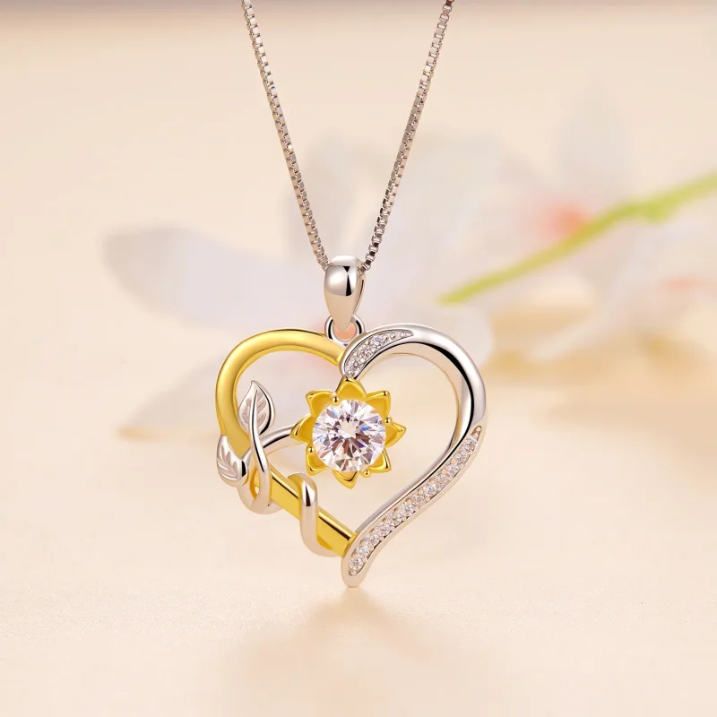 (kép) Pandora stílusú Szeretet Moissanite Nyaklánc (Egy Tanúsítvány) - MSN012 - Megtekintés 2