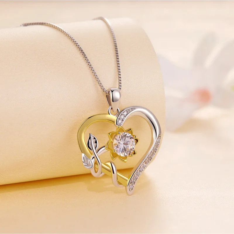 (kép) Pandora stílusú Szeretet Moissanite Nyaklánc (Egy Tanúsítvány) - MSN012 - Megtekintés 3