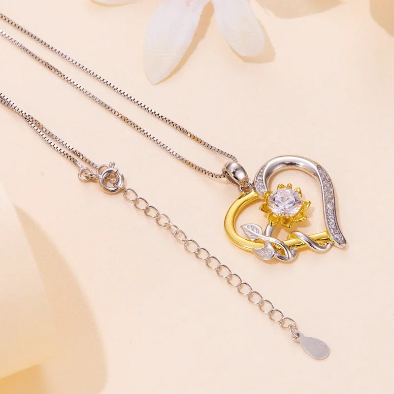 (kép) Pandora stílusú Szeretet Moissanite Nyaklánc (Egy Tanúsítvány) - MSN012 - Megtekintés 4