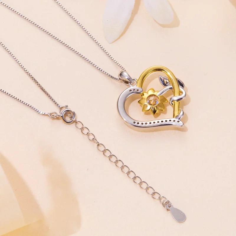 (kép) Pandora stílusú Szeretet Moissanite Nyaklánc (Egy Tanúsítvány) - MSN012 - Megtekintés 5