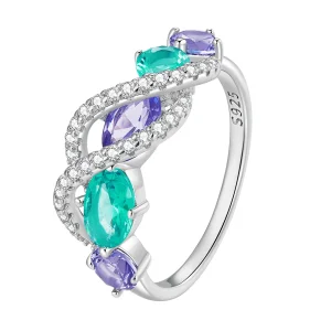 Pandora stílusú Színes Nano-Zirkón Luxus Tekeringő Gyűrű - BSR402 (kép) Pandora stílusú Színes Nano-Zirkón Luxus Tekeringő Gyűrű - BSR402
