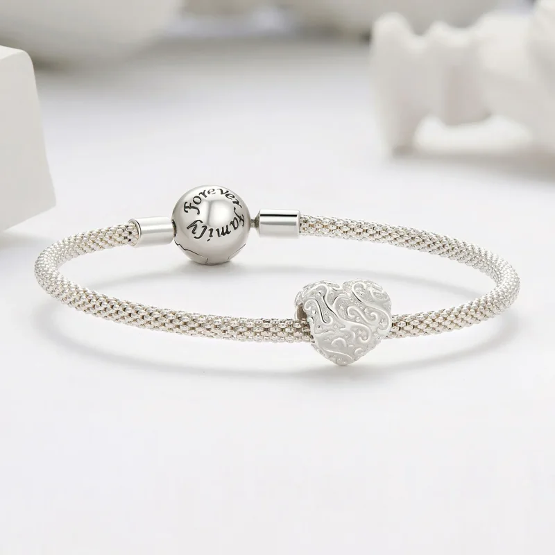 (kép) Pandora stílusú szív alakú mintás charm - SCC2618 - Megtekintés 5