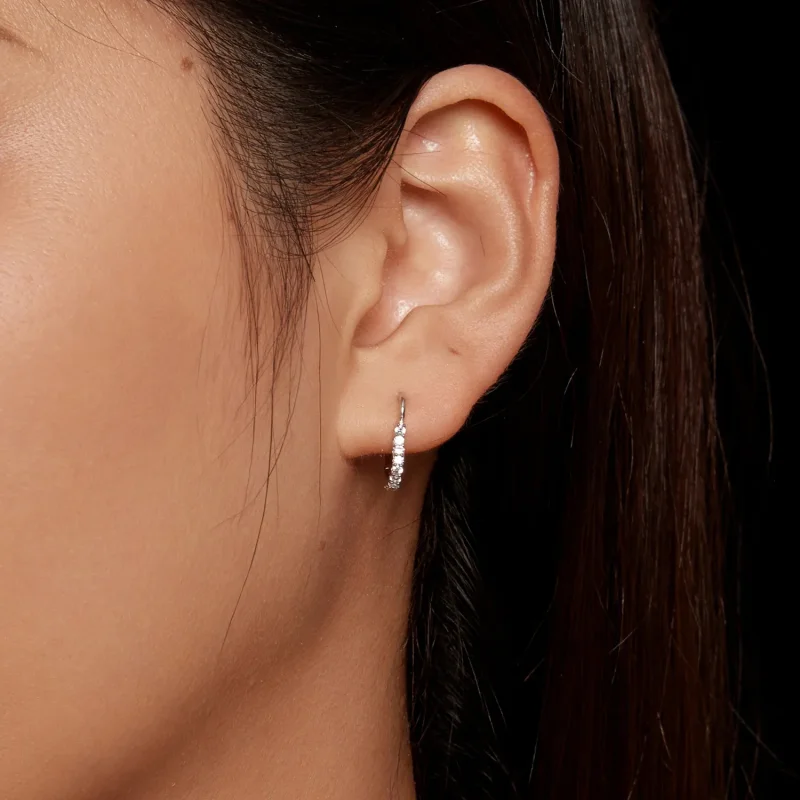 (kép) Pandora stílusú szív alakú moissanite fülbevaló fülbevalók (egy tanúsítvány) - M - Megtekintés 5