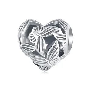 Pandora stílusú szív alakú pillangó dísz - SCC2576 (kép) Pandora stílusú szív alakú pillangó dísz - SCC2576