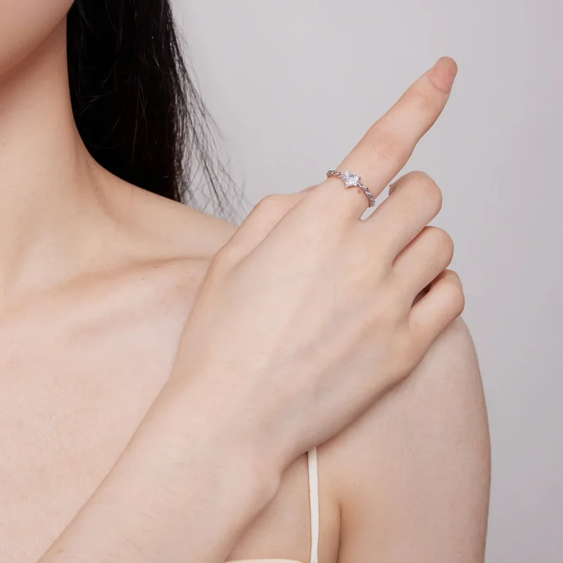 (kép) Pandora stílusú szív láncos gyűrű - BSR410 - Megtekintés 6