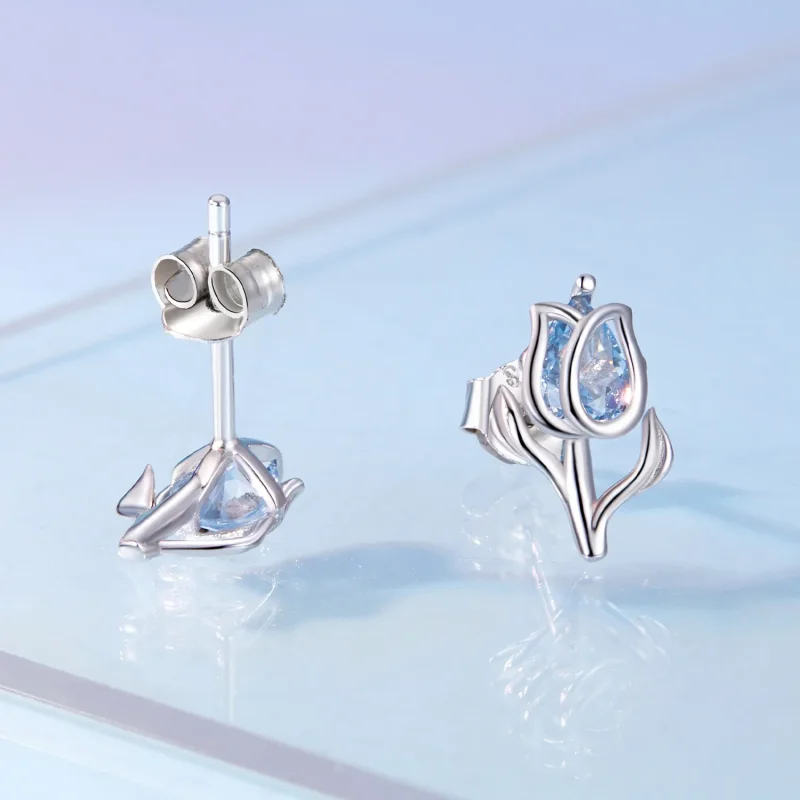 (kép) Pandora stílusú tulipános fülbevaló - BSE873 - Megtekintés 4