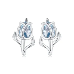 Pandora stílusú tulipános fülbevaló - BSE873 (kép) Pandora stílusú tulipános fülbevaló - BSE873